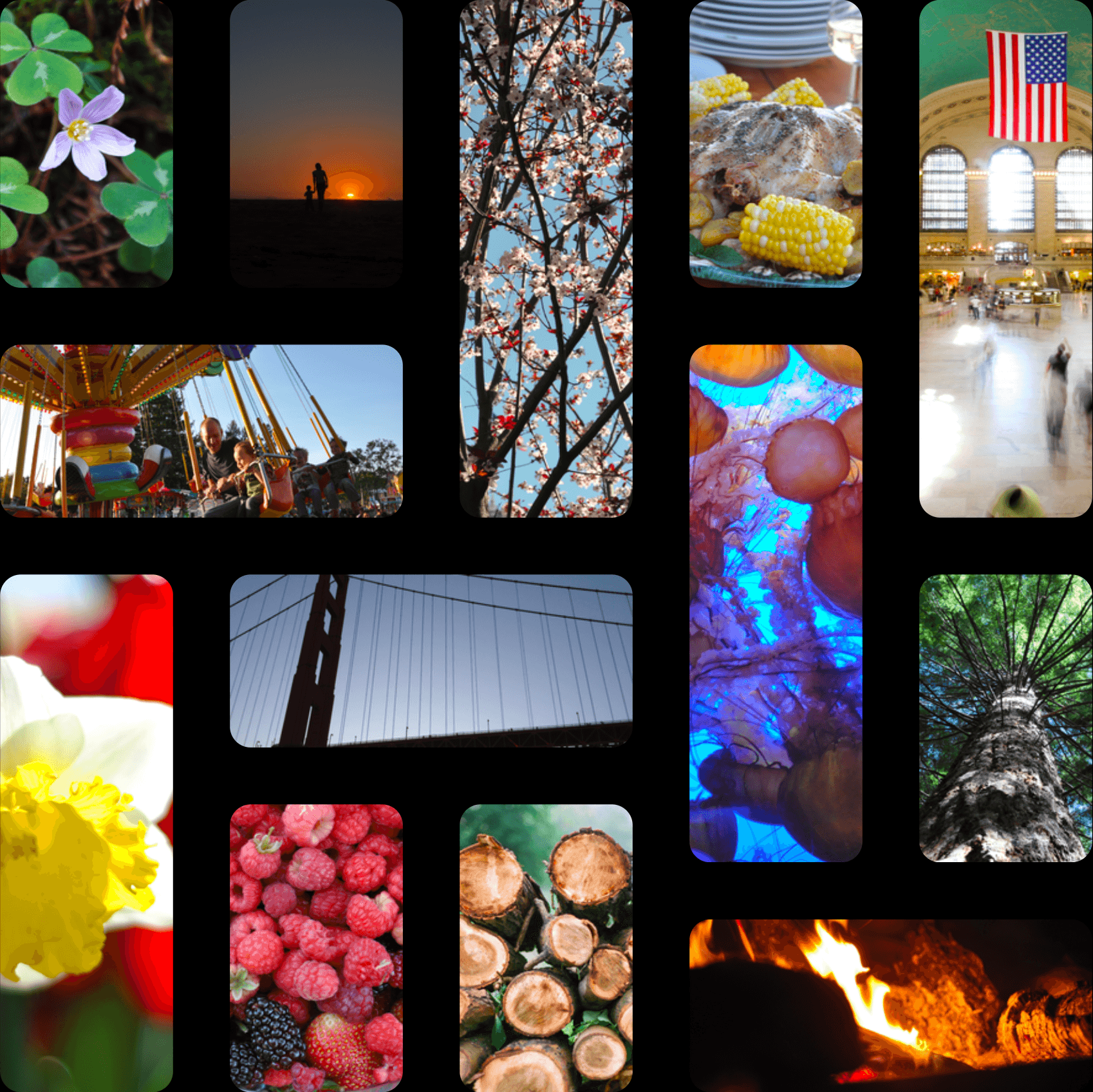 Mosaic cover composed from a mixed photo set