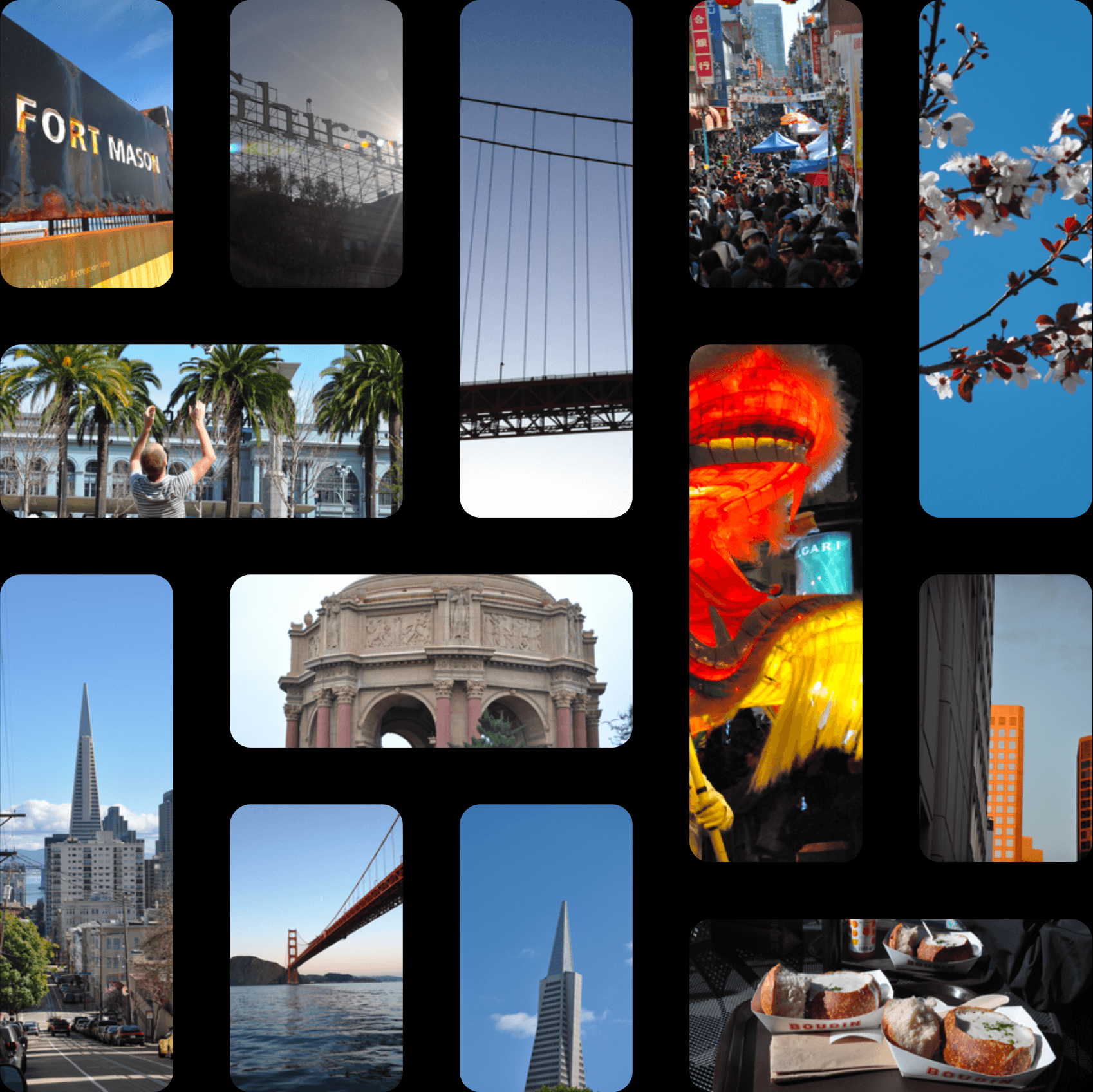 Mosaic cover composed from San Francisco photographs