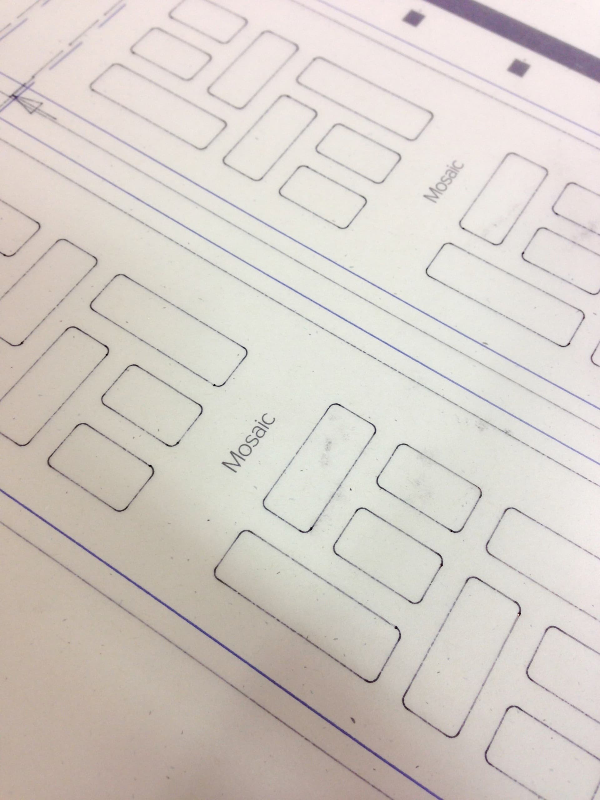 Mosaic packaging die lines