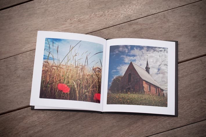 Open Mosaic book showing a second photo spread