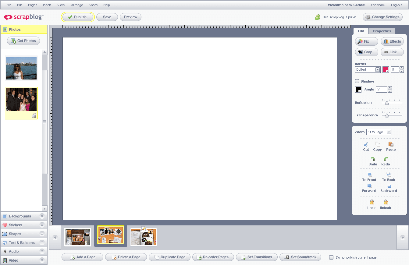 Scrapblog builder