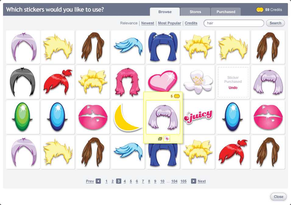 Sticker marketplace
