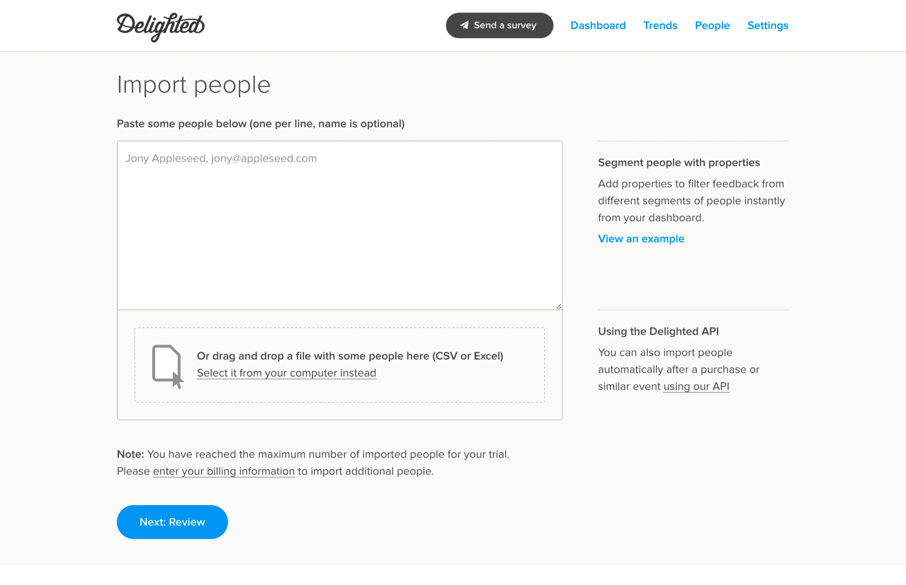 Delighted import people screen